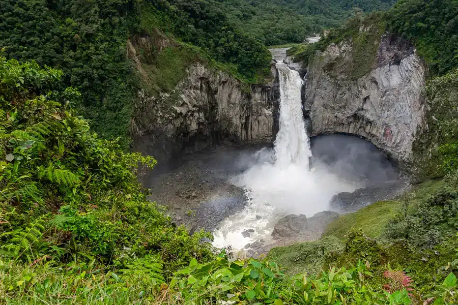 waterfall cayambe coca ecological reserve napo ecuador